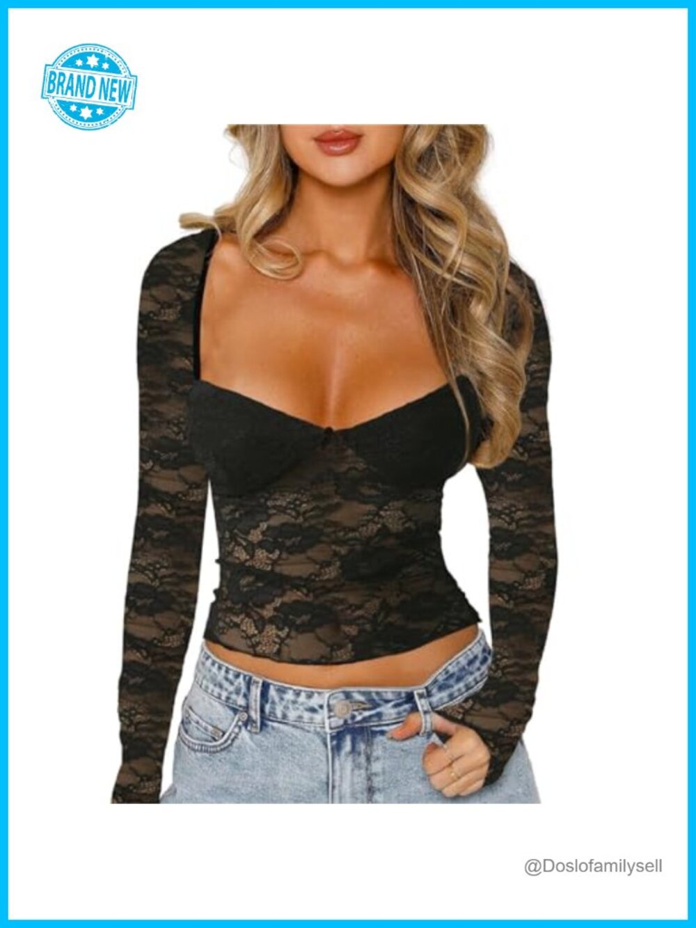 Y2K Lace Mesh Long Sleeve Crop Top Sheer Floral Layering Tee